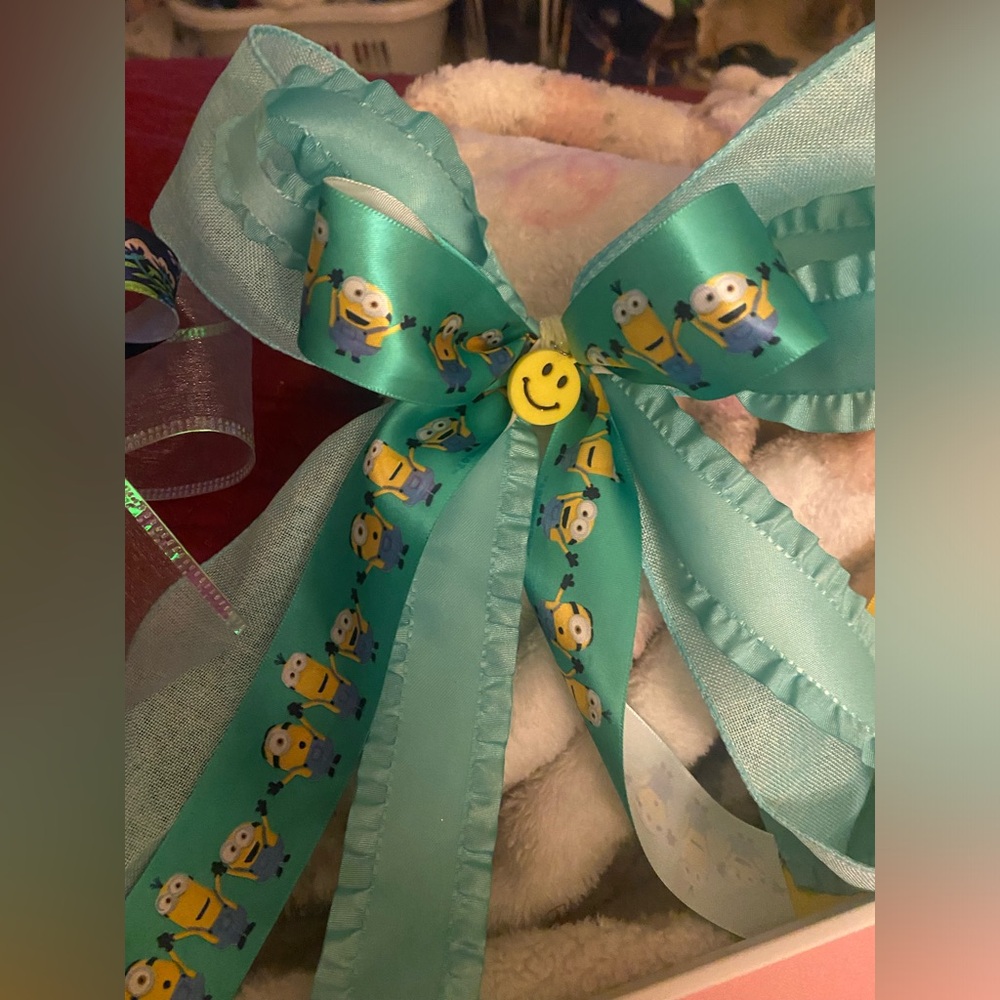 Playful Minion Hair Bow for Kids - Teal